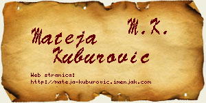 Mateja Kuburović vizit kartica